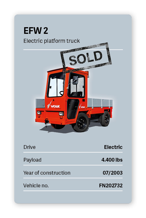 VOLK Electric Platform Truck EFW 2 Used