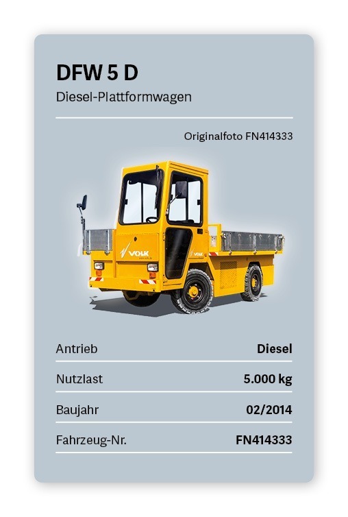 VOLK Diesel-Plattformwagen DFW 5 D Gebraucht