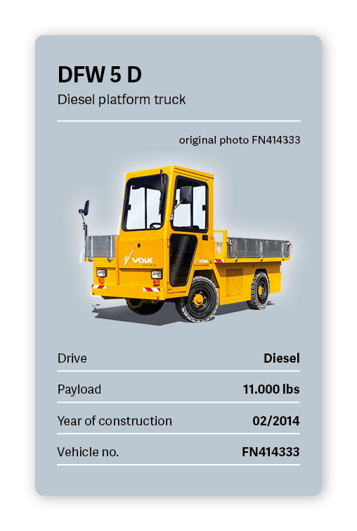 VOLK Diesel platform truck DFW 5 D Used