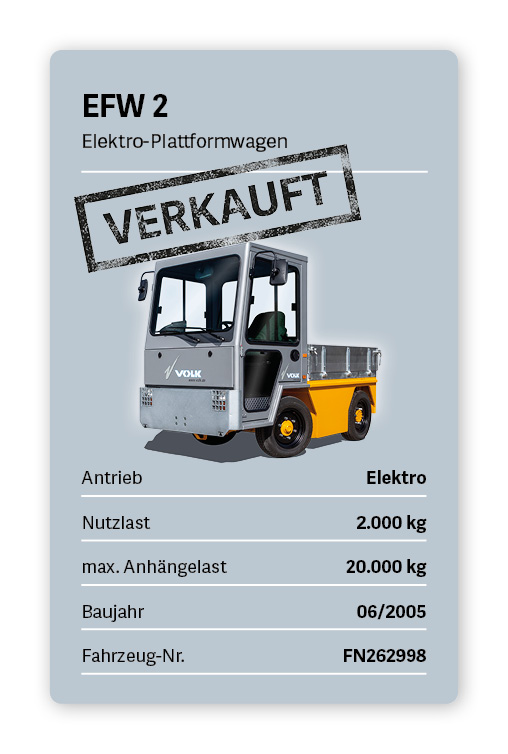 VOLK Elektro Plattformwagen EFW 2 Gebrauchtfahrzeug