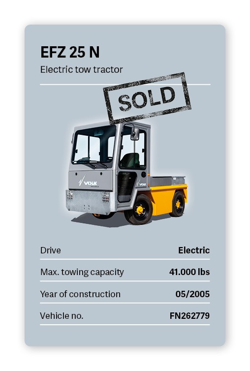 VOLK Electric Tow Tractor EFZ 20 N Used