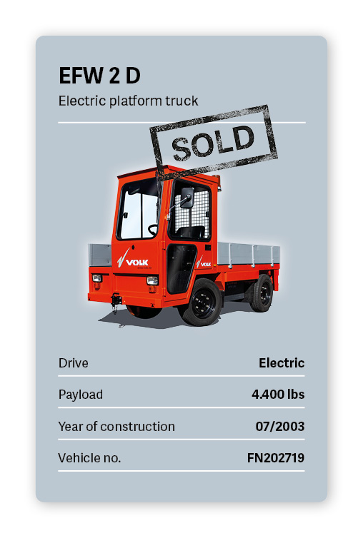 VOLK Electric platform truck EFW 2D Used