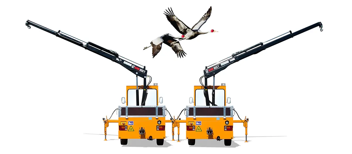 VOLK Electric platform trucks with loading crane