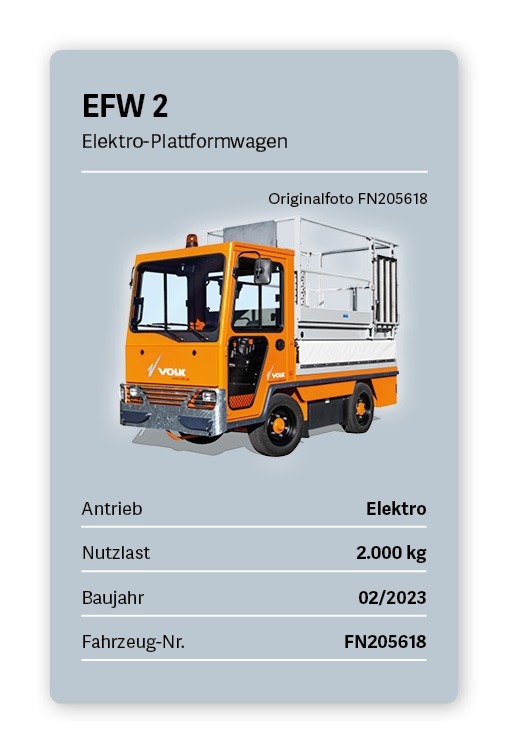 VOLK Elektro Plattformwagen EFW 2 Gebraucht