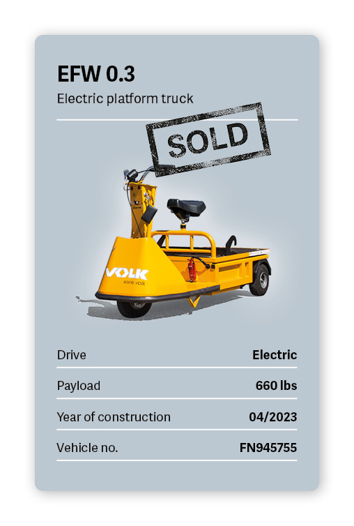VOLK Electric Tow Tractor EFW 0.3 Used