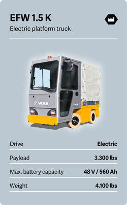 VOLK Electric platform truck EFW 1.5 K